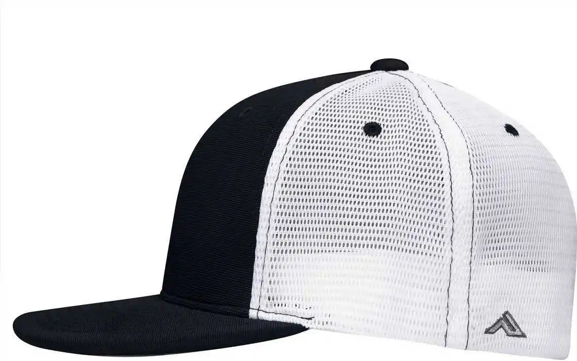 Pacific Headwear Es341 Premium M2 Performance Trucker Flexfit Cap Navy White