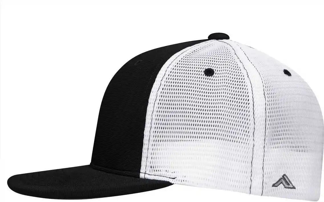 Pacific Headwear Es341 Premium M2 Performance Trucker Flexfit Cap Black White