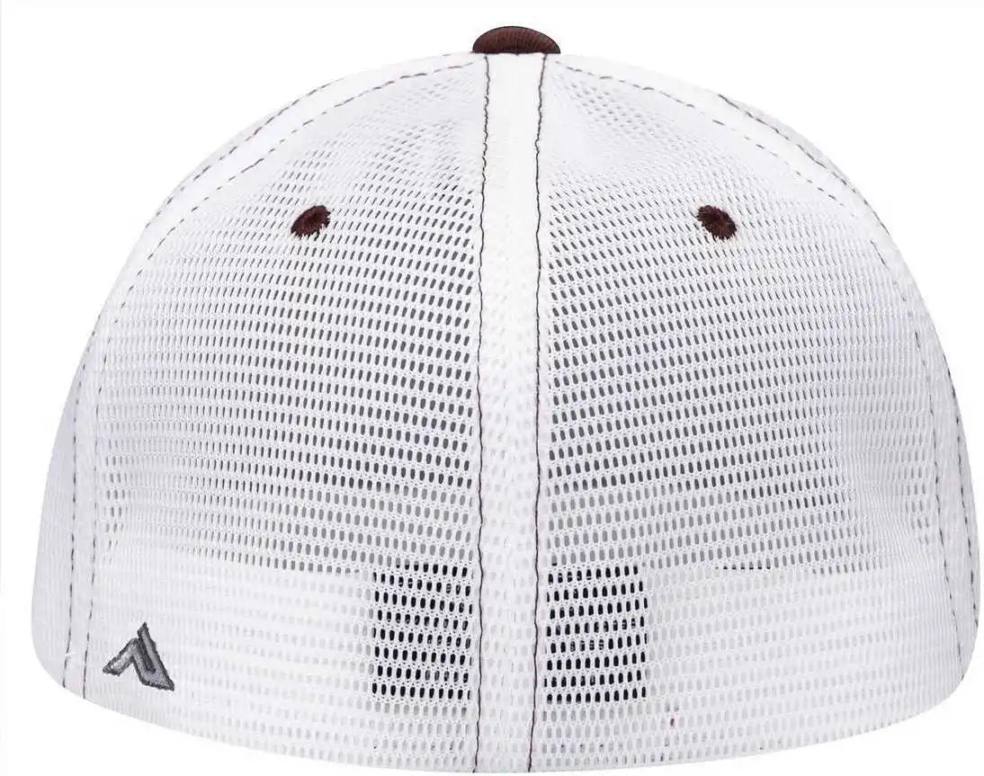 Pacific Headwear Es341 Premium M2 Performance Trucker Flexfit Cap - Maroon White