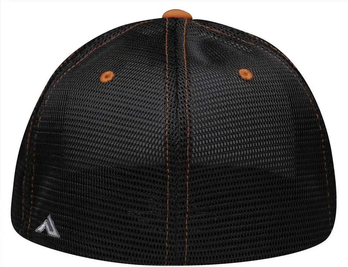 Pacific Headwear Es341 Premium M2 Performance Trucker Flexfit Cap White Black Orange