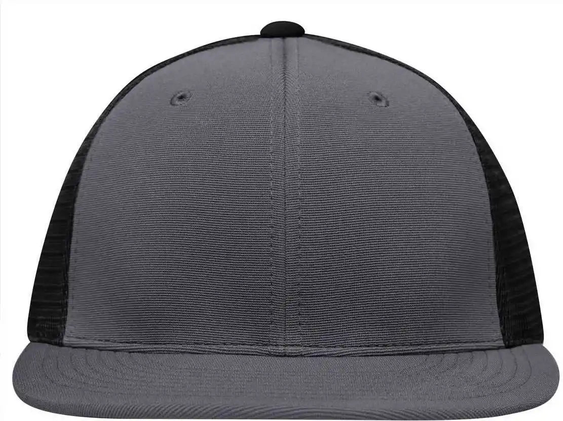 Pacific Headwear Es341 Premium M2 Performance Trucker Flexfit Cap - Graphite Black - Dark Gray / 6 3/8’’ - 7/8’’
