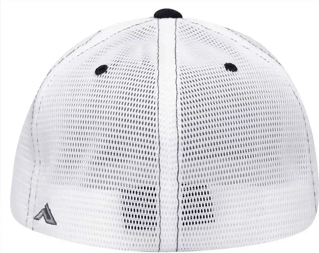 Pacific Headwear Es341 Premium M2 Performance Trucker Flexfit Cap Navy White