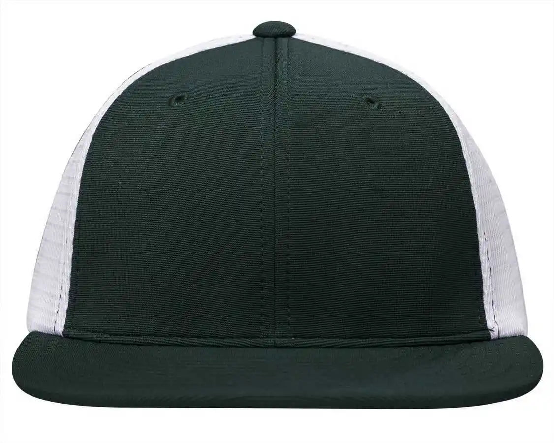 Pacific Headwear Es341 Premium M2 Performance Trucker Flexfit Cap - Dark Green White
