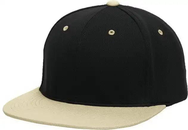 Pacific Headwear Es342 Premium p Tec Performance Flexfit Cap Black Vegas Gold
