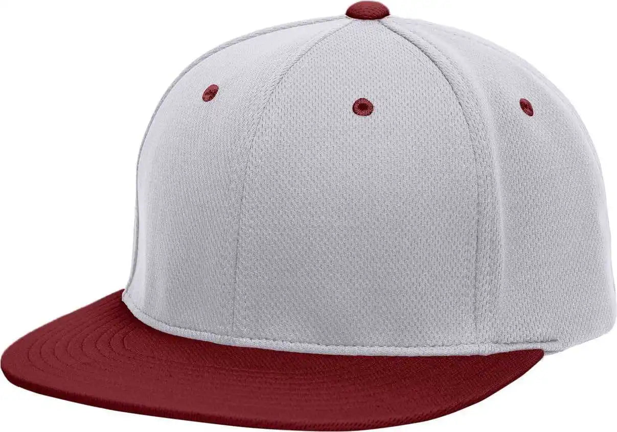 Pacific Headwear Es342 Premium P-tec Performance Flexfit Cap - Silver Maroon - Light Gray / 6 3/8’’ - 7/8’’