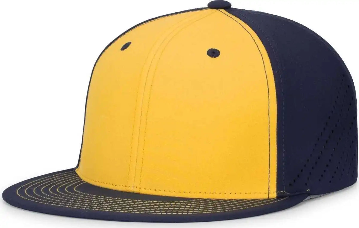Pacific Headwear Es471 Premium Lightweight Perforated Pacflex Coolcore Cap - Gold Navy - 6 1/2’’ 7’’