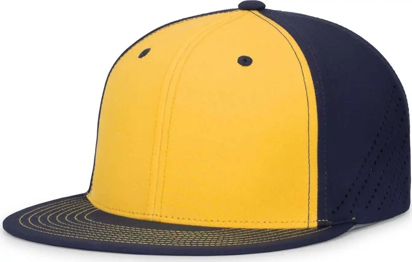Pacific Headwear Es471 Premium Lightweight Perforated Pacflex Coolcore Cap - Gold Navy - 6 1/2’’ 7’’