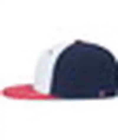 Pacific Headwear Es471 Premium Lightweight Perforated Pacflex Coolcore Cap White Navy Red
