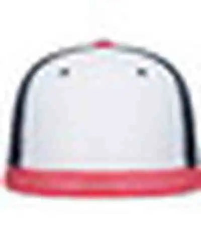 Pacific Headwear Es471 Premium Lightweight Perforated Pacflex Coolcore Cap White Navy Red