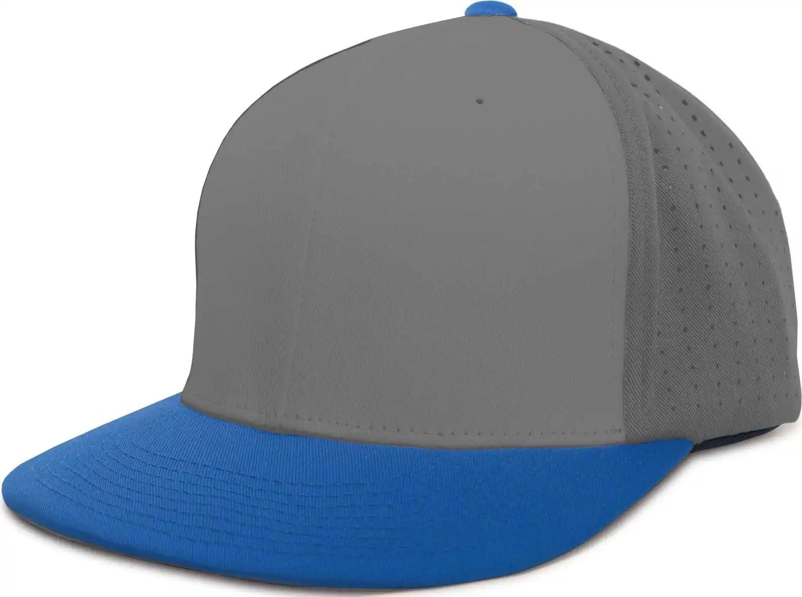 Pacific Headwear Es474 Perforated F3 Performance Flexfit Cap - Graphite Royal - 6 3/8’’ - 7/8’’