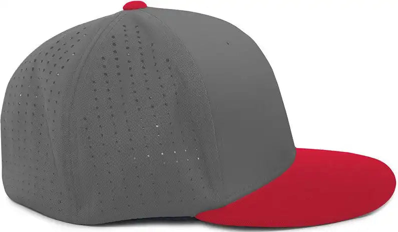 Pacific Headwear Es474 Perforated F3 Performance Flexfit Cap - Graphite Red