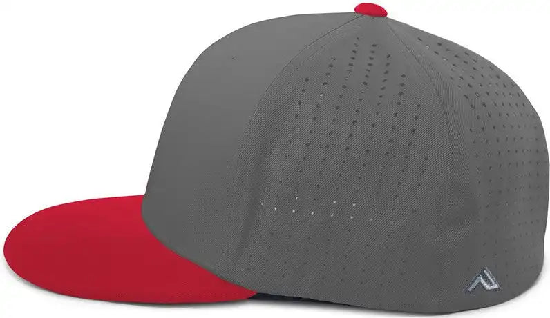 Pacific Headwear Es474 Perforated F3 Performance Flexfit Cap - Graphite Red
