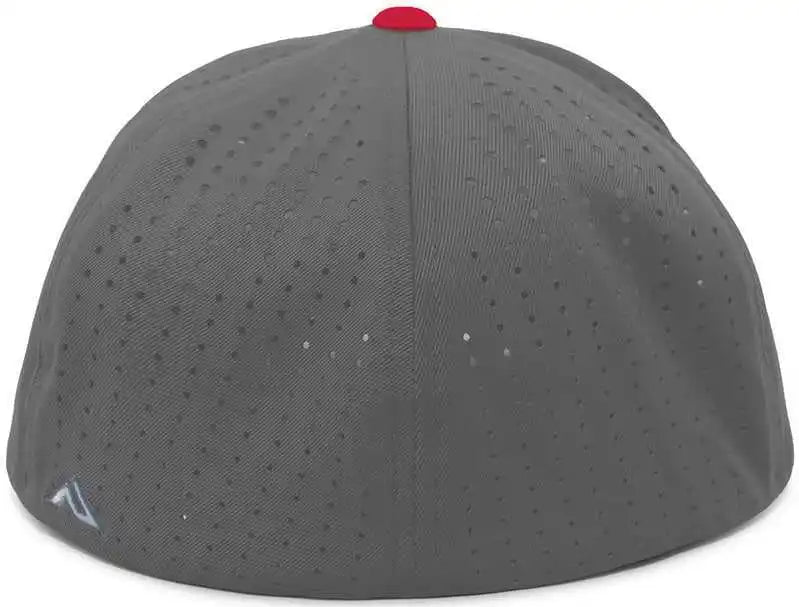Pacific Headwear Es474 Perforated F3 Performance Flexfit Cap - Graphite Red