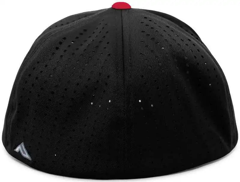 Pacific Headwear Es474 Perforated F3 Performance Flexfit Cap Black Red