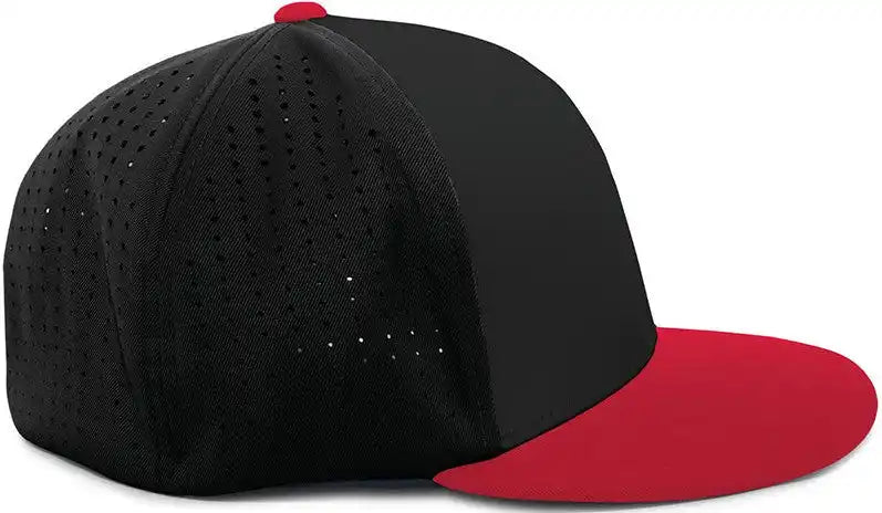 Pacific Headwear Es474 Perforated F3 Performance Flexfit Cap Black Red
