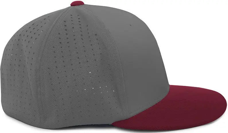 Pacific Headwear Es474 Perforated F3 Performance Flexfit Cap - Graphite Maroon