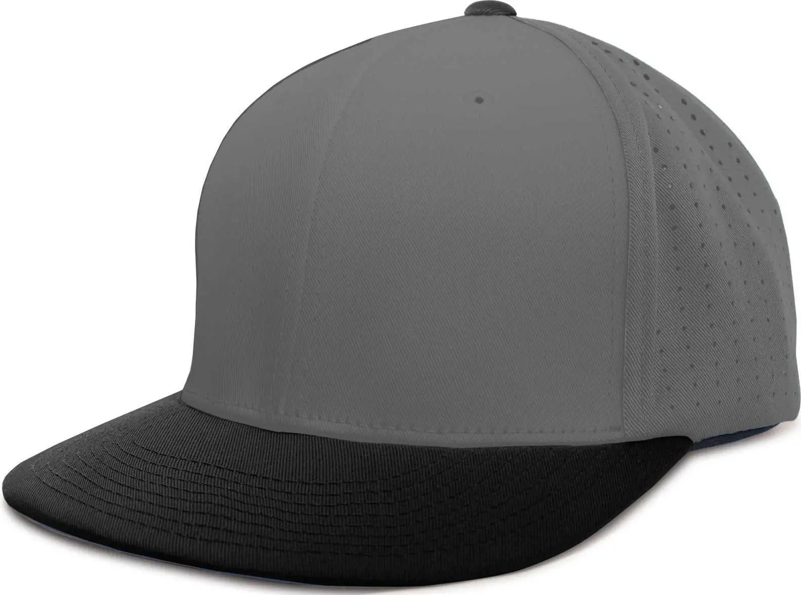 Pacific Headwear Es474 Perforated F3 Performance Flexfit Cap - Graphite Black - 6 3/8’’ - 7/8’’