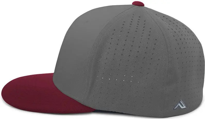 Pacific Headwear Es474 Perforated F3 Performance Flexfit Cap - Graphite Maroon