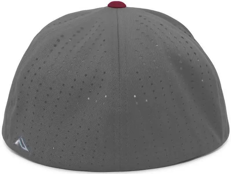 Pacific Headwear Es474 Perforated F3 Performance Flexfit Cap - Graphite Maroon
