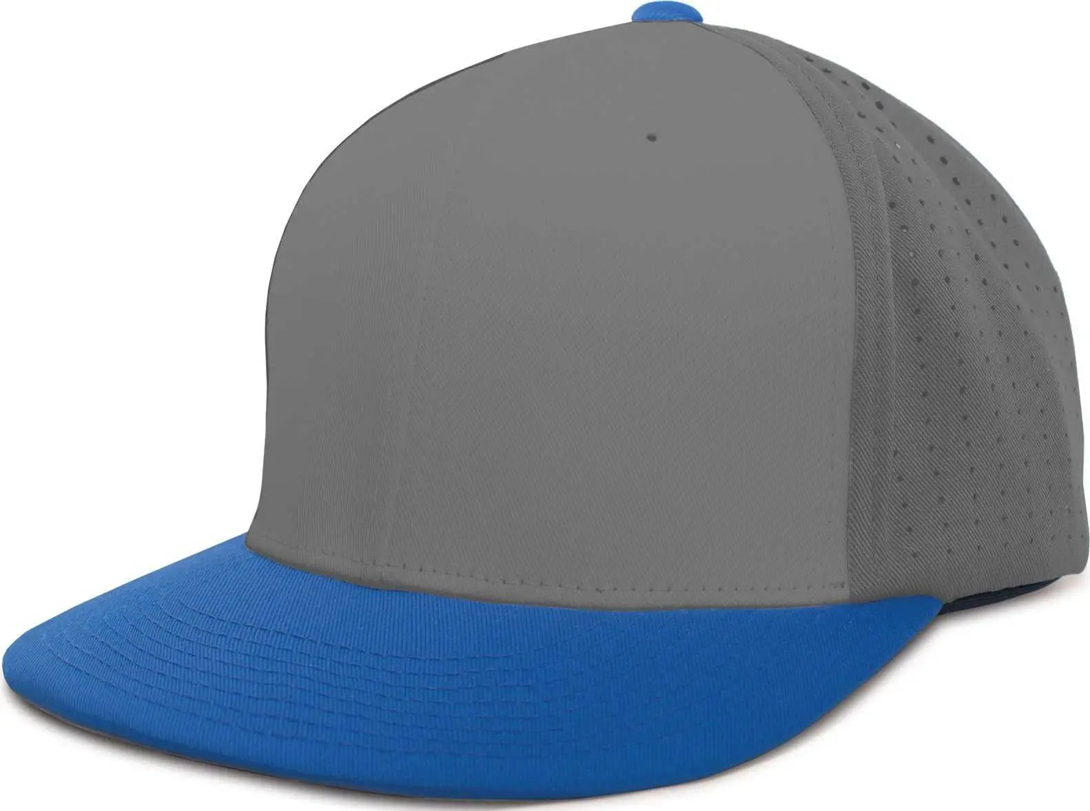 Pacific Headwear Es474 Perforated F3 Performance Flexfit Cap - Graphite Royal - 6 3/8’’ - 7/8’’