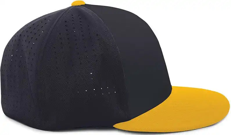 Pacific Headwear Es474 Perforated F3 Performance Flexfit Cap Navy Gold