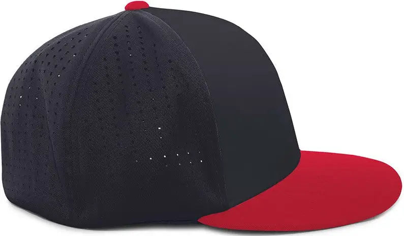 Pacific Headwear Es474 Perforated F3 Performance Flexfit Cap - Navy Red