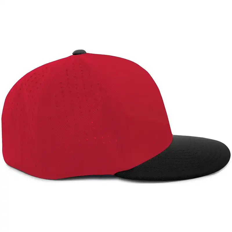 Pacific Headwear Es474 Perforated F3 Performance Flexfit Cap - Red Black