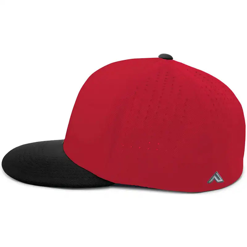 Pacific Headwear Es474 Perforated F3 Performance Flexfit Cap - Red Black