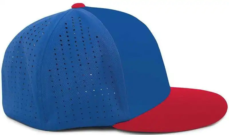Pacific Headwear Es474 Perforated F3 Performance Flexfit Cap Royal Red