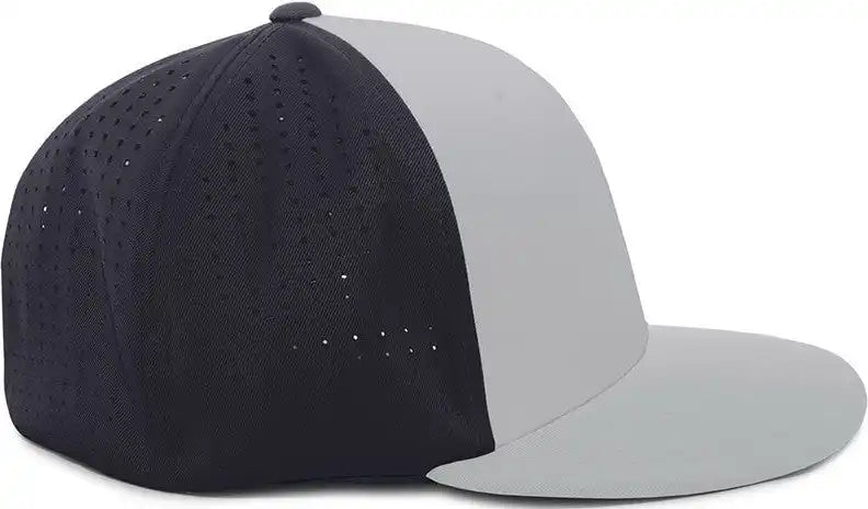 Pacific Headwear Es474 Perforated F3 Performance Flexfit Cap Silver Navy