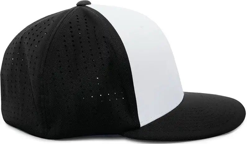 Pacific Headwear Es474 Perforated F3 Performance Flexfit Cap - White Black