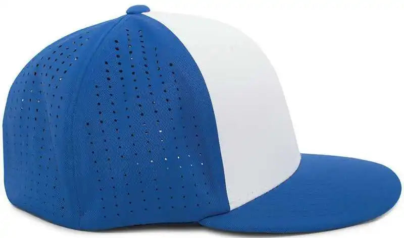 Pacific Headwear Es474 Perforated F3 Performance Flexfit Cap White Royal