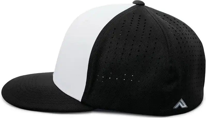 Pacific Headwear Es474 Perforated F3 Performance Flexfit Cap - White Black