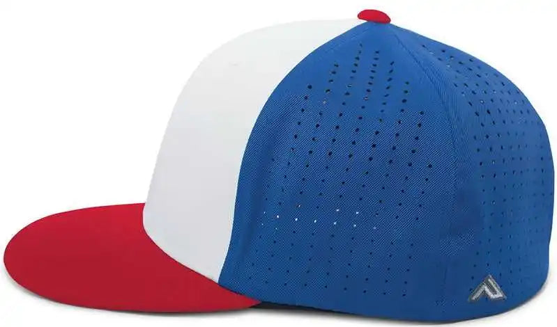 Pacific Headwear Es474 Perforated F3 Performance Flexfit Cap - White Royal Red