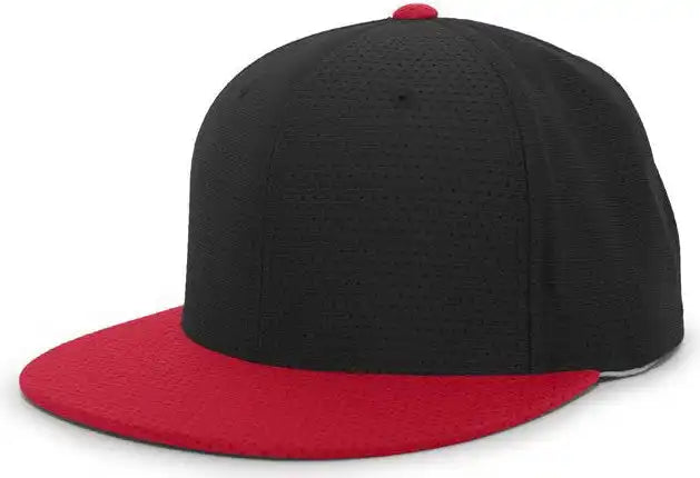 Pacific Headwear Es818 Air Jersey Performance Flexfit Cap - Black Red - 6 3/8’’ - 7/8’’