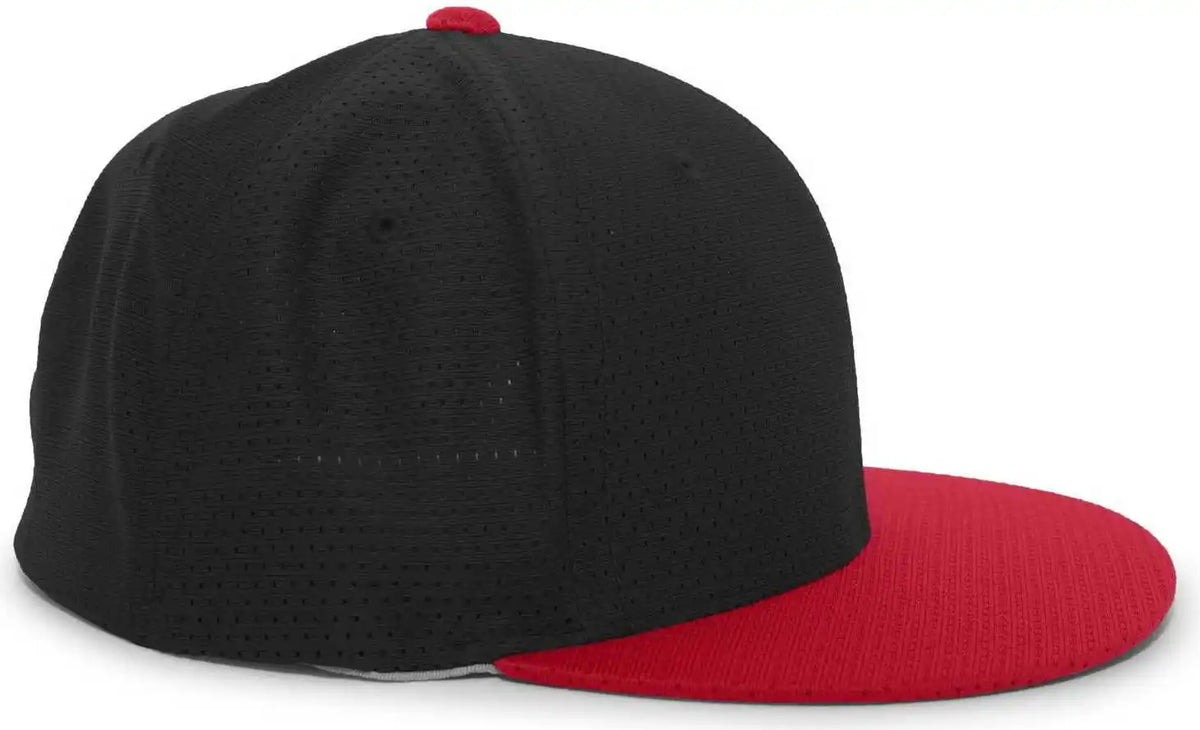 Pacific Headwear Es818 Air Jersey Performance Flexfit Cap - Black Red