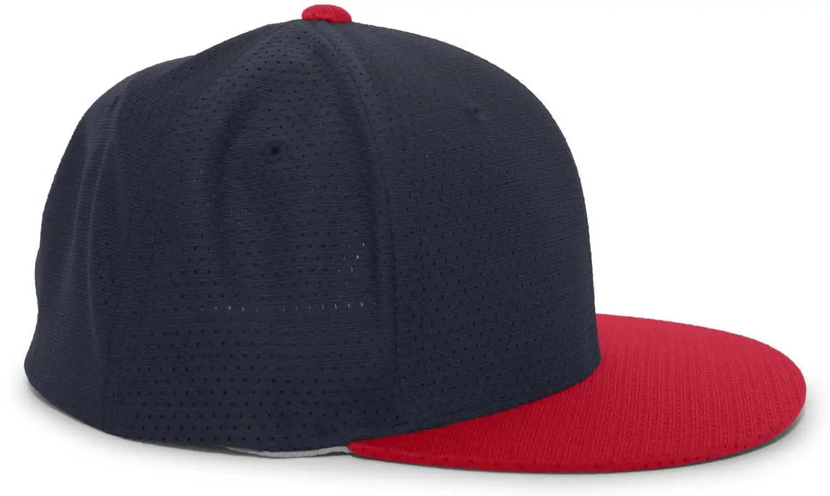 Pacific Headwear Es818 Air Jersey Performance Flexfit Cap Navy Red