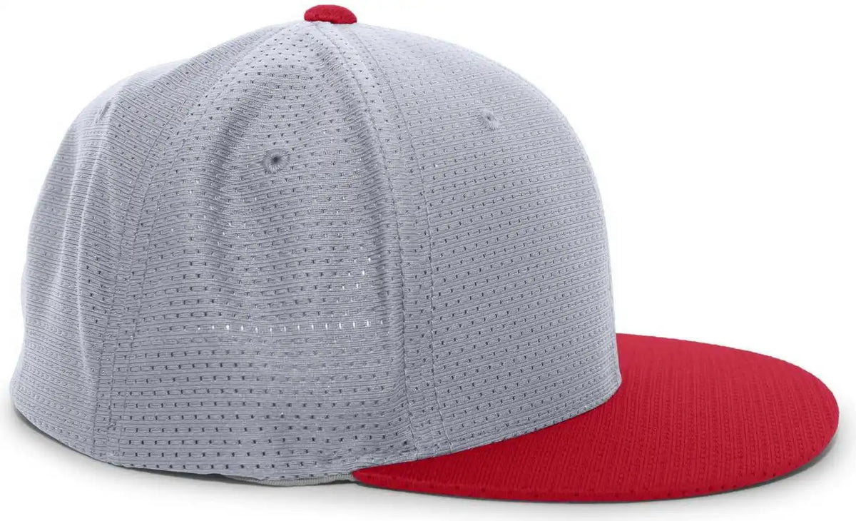Pacific Headwear Es818 Air Jersey Performance Flexfit Cap - Silver Red