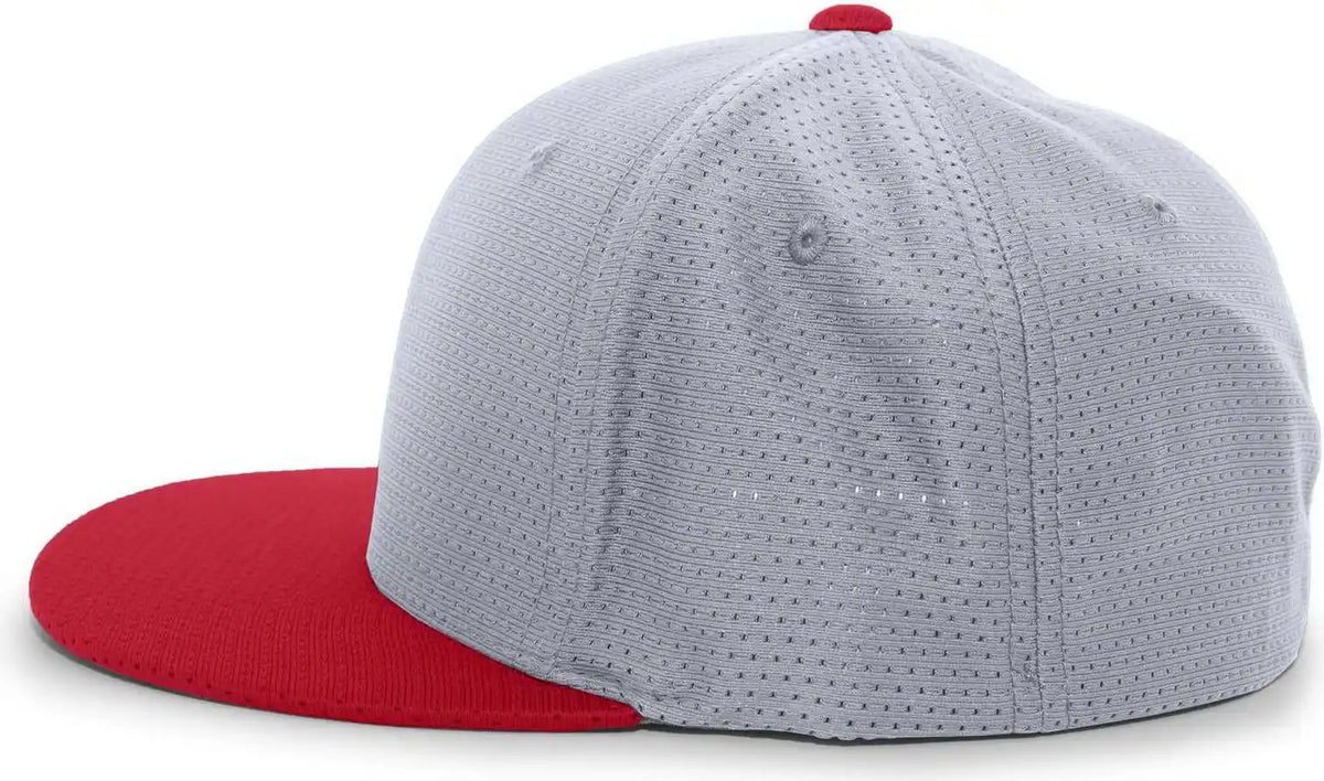 Pacific Headwear Es818 Air Jersey Performance Flexfit Cap - Silver Red