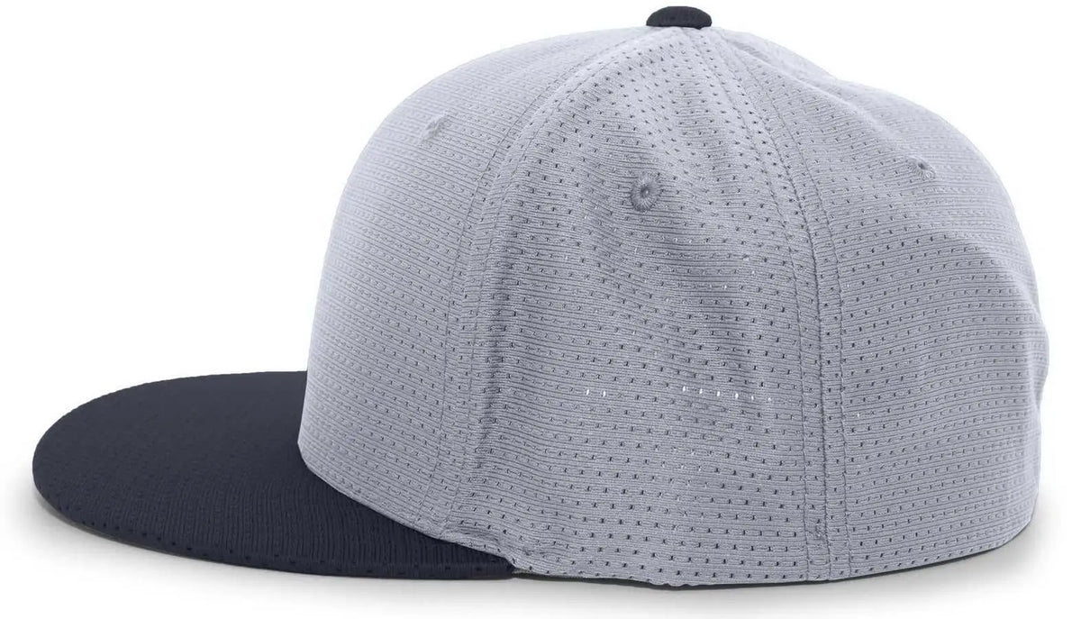 Pacific Headwear Es818 Air Jersey Performance Flexfit Cap - Silver Navy