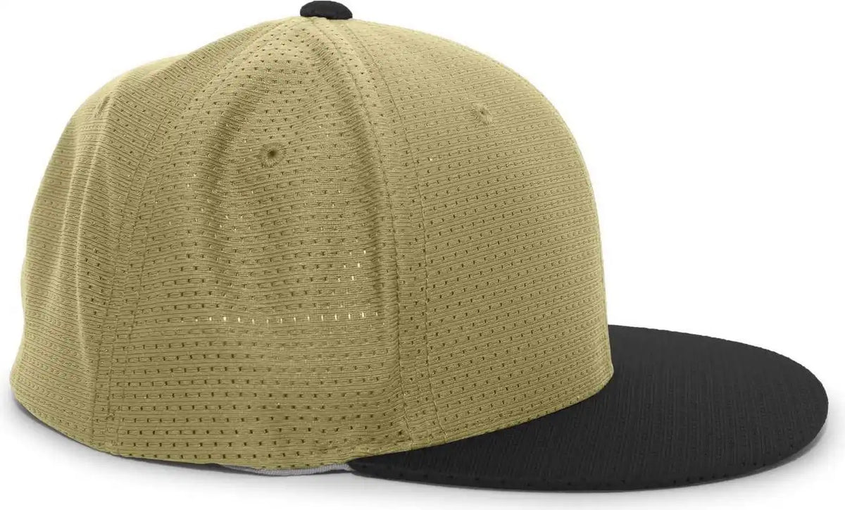 Pacific Headwear Es818 Air Jersey Performance Flexfit Cap Vegas Gold Black