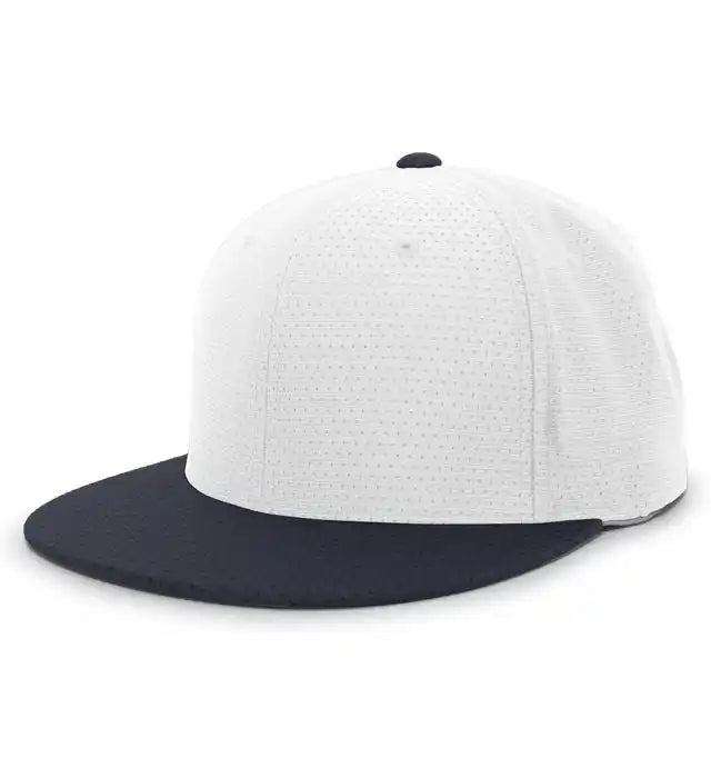 Pacific Headwear Es818 Air Jersey Performance Flexfit Cap - White Navy - 6 3/8’’ - 7/8’’
