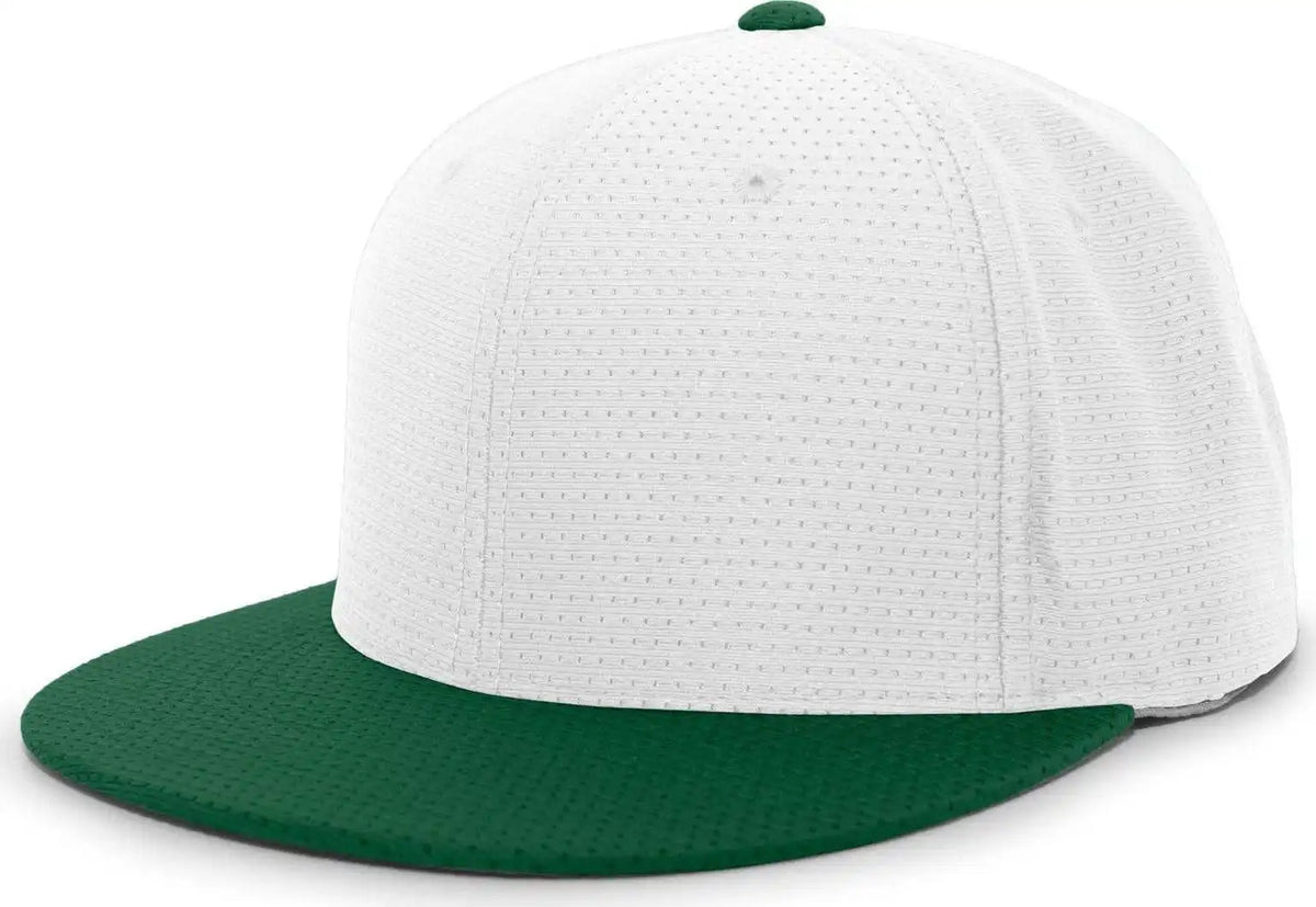 Pacific Headwear Es818 Air Jersey Performance Flexfit Cap - White Dark Green - Forest / 6 3/8’’ - 7/8’’