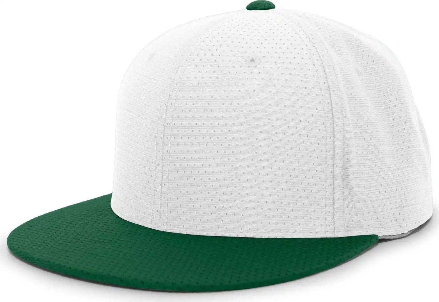 Pacific Headwear Es818 Air Jersey Performance Flexfit Cap - White Dark Green - Forest / 6 3/8’’ - 7/8’’