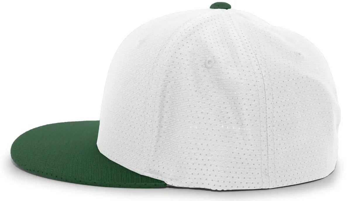 Pacific Headwear Es818 Air Jersey Performance Flexfit Cap - White Dark Green