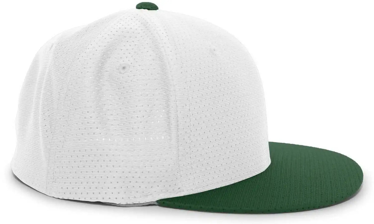 Pacific Headwear Es818 Air Jersey Performance Flexfit Cap - White Dark Green
