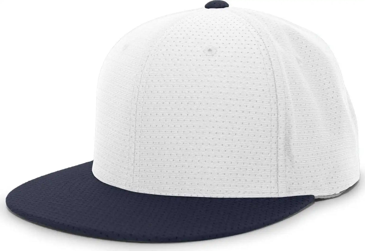 Pacific Headwear Es818 Air Jersey Performance Flexfit Cap White Navy / 6 3/8’’ 7/8’’