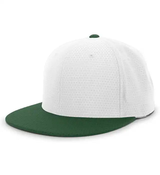 Pacific Headwear Es818 Air Jersey Performance Flexfit Cap - White Dark Green