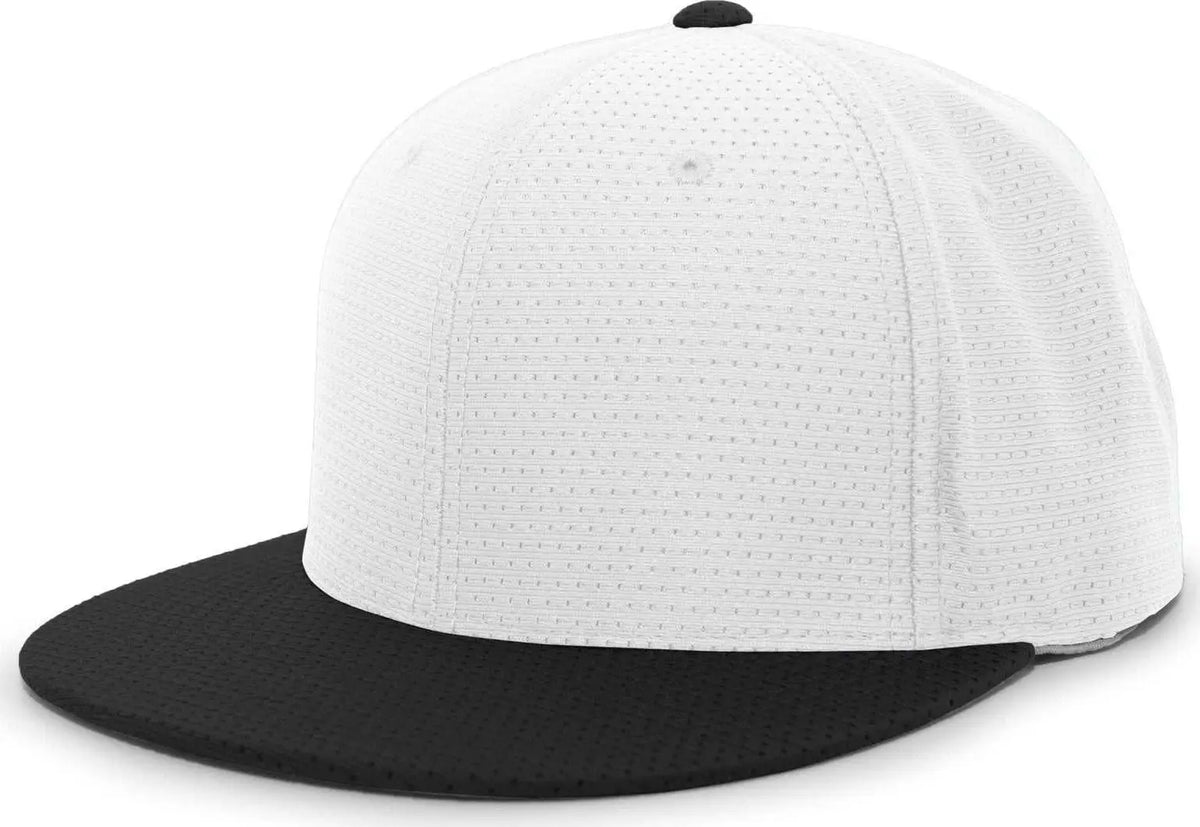 Pacific Headwear Es818 Air Jersey Performance Flexfit Cap - White Black - 6 3/8’’ - 7/8’’