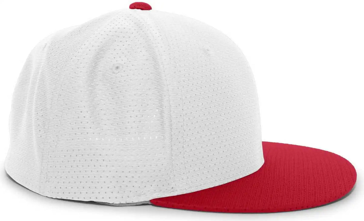 Pacific Headwear Es818 Air Jersey Performance Flexfit Cap White Red
